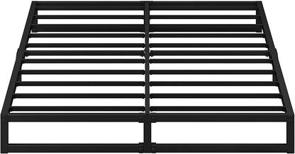 EMODA 7 Inch King Size Bed Frame No Box Spring Needed, Heavy Duty Metal Platform with Steel Slats, Noise Free, Easy Assembly, Black