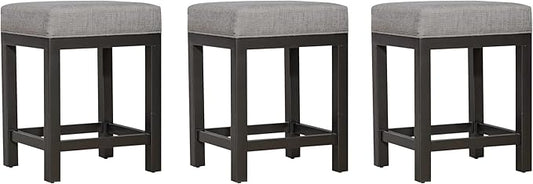 Liberty Furniture Industries Tanners Creek Uph Console Stool (3 Piece Set), W19 x D16 x H25, Medium Gray