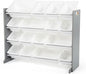 Humble Crew Supersized Toy Storage Organizer with 16 Removable Bins, Grey/White – Large Toy Storage for Toddlers Ideal for Kids' Rooms, Playrooms, and Nurseries - Modern Toy Bins for Kids