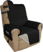 PureFit Reversible Sofa Cover Water Resistant Recliner Couch Cover, Machine Washable Furniture Cover with Adjustable Strap for Dogs, Pets (Recliner, Black/Beige)