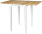 IC International Concepts, Solid Wood Small Drop Leaf Dining Table, Solid Real Wood, Sturdy Parawood, White/Natural
