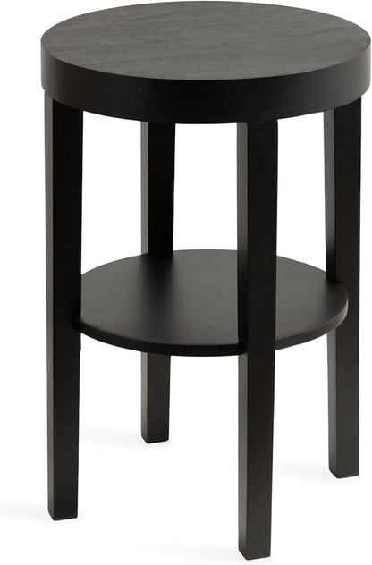 Kate and Laurel Talcott Modern Round Wood Side Table, 16 x 16 x 24, Natural Wood, Transitional Decorative Two-Tier End Table for Use as a Bedroom Nightstand or Living Room Accent