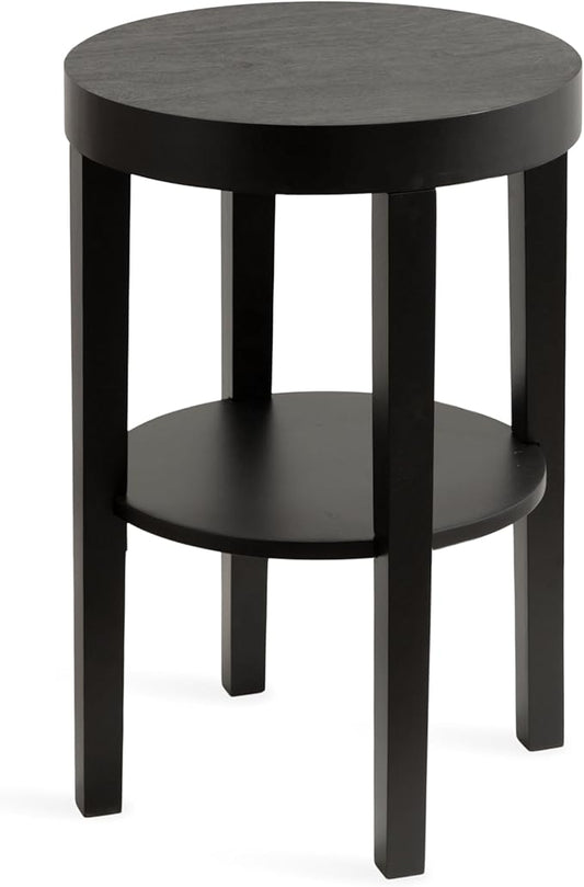 Kate and Laurel Talcott Modern Round Wood Side Table, 16 x 16 x 24, Natural Wood, Transitional Decorative Two-Tier End Table for Use as a Bedroom Nightstand or Living Room Accent