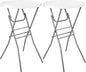 Cocktail Table 28in Folding Round High Top Indoor Outdoor with Removable Legs, Tall Bistro Foldable Bar Height Table for Parties, Patio, Backyard, Dining, Wedding, White- 2PCS