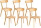 DELAVIN Soild Wood Dining Chairs Set of 6, Mid Century Oak Wood Kitchen Chairs, Vintage Dining Room Chairs Set Suitable for Kitchen, Natural