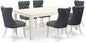 East West Furniture LGDA7-LWH-13 7 Piece Kitchen Set Consists of a Rectangle Dining Table with Butterfly Leaf and 6 Polyester Fabric Padded Chairs, linen white