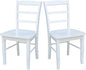 International Concepts Set of Two Madrid Ladderback Dining Chairs, White