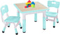 FUNLIO Kids Table and 2 Chairs Set, Height Adjustable Toddler Table and Chair Set for Ages 3-8, Easy to Wipe Arts & Crafts Table, for Classrooms/Daycares/Homes, CPC & CE Approved (3pcs Set) - Green