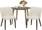 COLAMY 3-Piece Extendable Dining Table Set for 2, 36" Kitchen Round Wood Table with 2 Wooden Dining Room Chairs,Light Brown/Beige