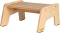 1-Step Wooden Step Stool for Toddlers | Kids Step Stool for Bathroom Sink, Kitchen, and Potty Training | Non-Slip Stool for Toilet Independence | Wooden Step for Children Ages 2+ Varnished