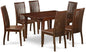 East West Furniture MLIP7-MAH-W 7 Piece Dining Set Consist of a Rectangle Dining Room Table with Butterfly Leaf and 6 Kitchen Chairs, 36x54 Inch, Mahogany