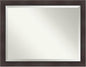 Amanti Art Brown Wall Mirror 36x46 Sloped Espresso Rectangle Bathroom Mirror for Wall Decor Living Room, X-Large Modern Frame, Hangs Horizonally and Vertically, Bathroom Decor, Beveled Edge