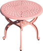Cast Aluminum Outdoor Side Table,Small Patio Table,Outdoor Coffee Tables for Patio,Garden,Balcony, for All Weather(Pink, Round)