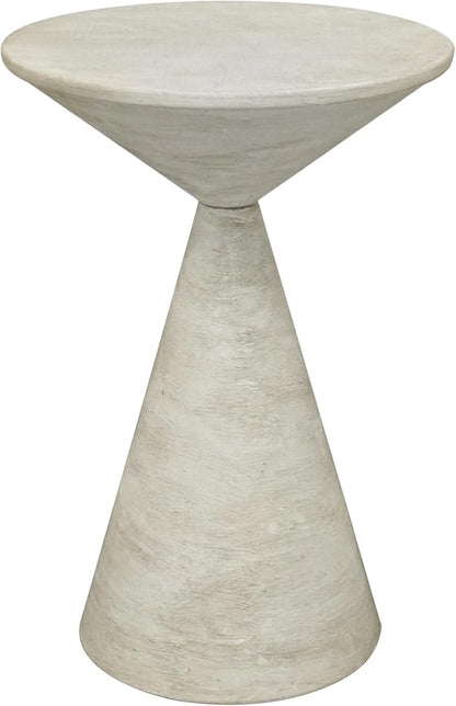 Small Drink Table, Round Martini Table, Drum End Table Side Table, Metal Accent Table,for Small Space Living Room, Bedroom, Dirt