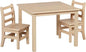 ECR4Kids 30in x 30in Square Hardwood Table and Chair Set, 12in Seat Height, Kids Furniture, Antique White