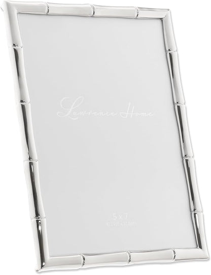 Lawrence Frames 710157 Silver Metal Bamboo 5x7 Picture Frame