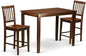 East West Furniture YAVN3-MAH-W 3 Piece Counter Height Dining Set for Small Spaces Contains a Rectangle Dining Room Table and 2 Wooden Seat Chairs, 30x48 Inch, Mahogany