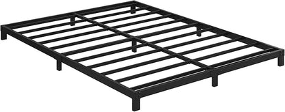 5 Inch Low King Size Bed Frame, Heavy Duty Bed Frame King Size Low Profile, No Box Spring Needed, Easy Assembly, Noise Free, Black