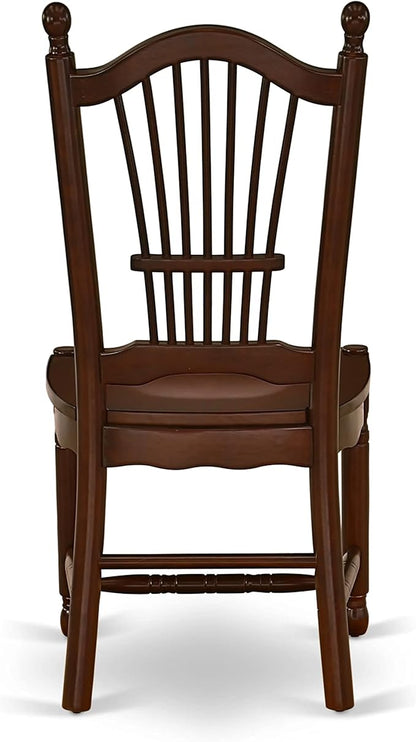 East West Furniture MZDO3-MAH-W 3 Piece Dining Room Furniture Set Contains a Rectangle Kitchen Table with Dropleaf and 2 Dining Chairs, 36x54 Inch, Mahogany