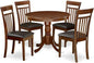 East West Furniture ANCA5-MAH-LC 5 Piece Dining Table Set for 4 Includes a Round Kitchen Table with Pedestal and 4 Faux Leather Dining Room Chairs, 36x36 Inch, Mahogany