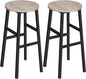 Bar Stools, Set of 2 Round Bar Chairs with Footrest, 28 Inch Kitchen Breakfast Bar Stools, Industrial Stools, Easy Assembly, for Dining Room, Kitchen, Greige BAHG02701