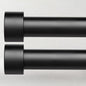 2 Pack Curtain Rods for Windows 48 to 84 Inch(4-7ft), 1 Inch Black Adjustable Heavy Duty Curtain Rod Set, Outdoor Long Drapery Rods for Patio Bedroom, Size 32"- 90"