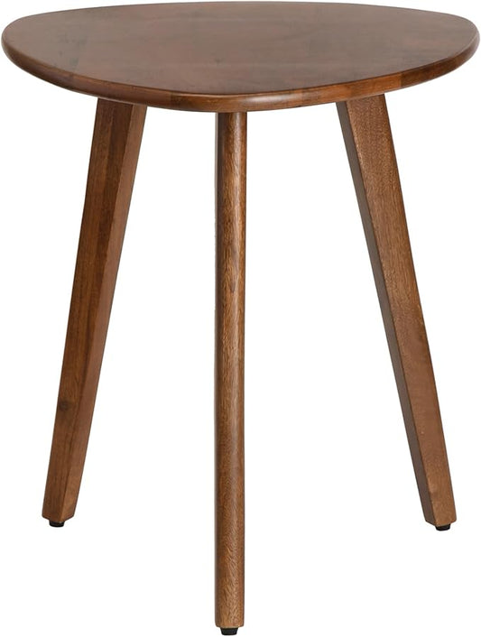 MH London Tri Pin Side Table I Handmade Natural Mango Wood, Naturally Moisture Resistant, Maintenance Free I 16" x 16" x 18" I Wandsworth, Walnut