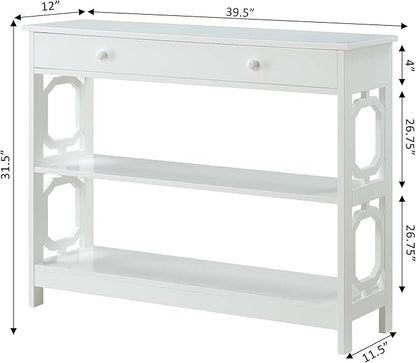 Convenience Concepts Omega 1 Drawer Console Table, White