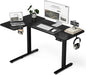 51" Reversiable L-Shaped Electric Standing Desk Adjustable Height Gaming Stand Up Corner Desk Sit Stand Home Office Computer Desk with Splice Board,Black Carbon Top