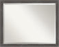 Amanti Art Grey Wall Mirror 25x31 Woodridge Rustic Grey Rectangle Bathroom Mirror for Wall Decor Living Room, Large Rustic Farmhouse Wood Frame, Hangs Horizonally and Vertically, Bathroom Decor