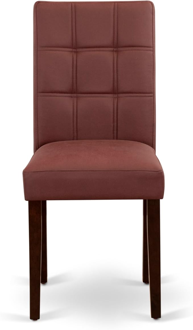 East West Furniture DOAS5-MAH-26 5 Piece Dining Room Table Set Includes A Kitchen Table and 4 Burgundy Polyester Fabric Padded Chairs, Mahogany