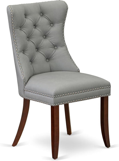East West Furniture DODA5-MAH-27 5 Piece Dining Room Set Consists of a Rectangle Wooden Table with Butterfly Leaf and 4 Polyester Fabric Upholstered Chairs, 42x78 Inch, Mahogany