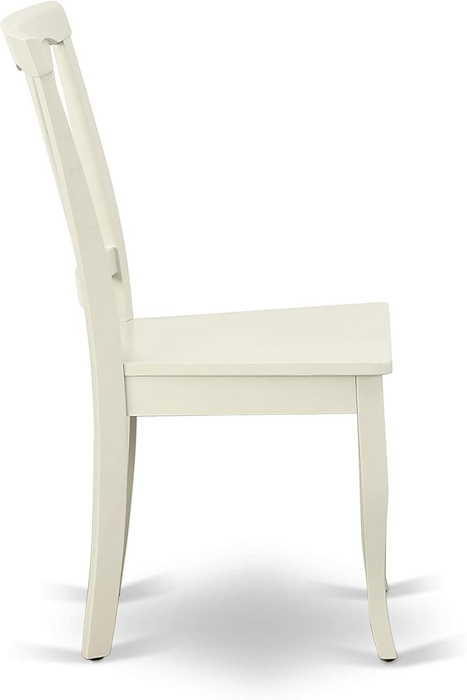 East West Furniture DOAV5-LWH-W 5 Piece Dining Set Includes a Rectangle Dining Room Table with Butterfly Leaf and 4 Wood Seat Chairs, 42x78 Inch, Linen White