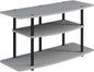 Convenience Concepts Designs2Go No Tools 3-Tier Wide TV Stand 42" - Entertainment Center for TVs up to 46 Inches, Modern TV Mount with Shelves for Living Room, Gray/Black