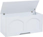 39.4" Storage Chest, Wooden Storage Bench, Storage Trunk, Chest with Lift Top, Large Box Entryway Bench, Supports 330 lb U-Shaped Opening for Entryway, Hallway, Living Room, Ivory White