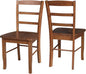 IC International Concepts Set of Two Madrid Ladderback Dining Chairs, Distressed Oak