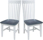 International Concepts Set of Two Tall Mission Chairs, White/Heather gray