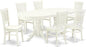 East West Furniture VAVA7-LWH-W 7 Piece Dining Room Table Set Consist of an Oval Kitchen Table with Butterfly Leaf and 6 Dining Chairs, 40x76 Inch, Linen White