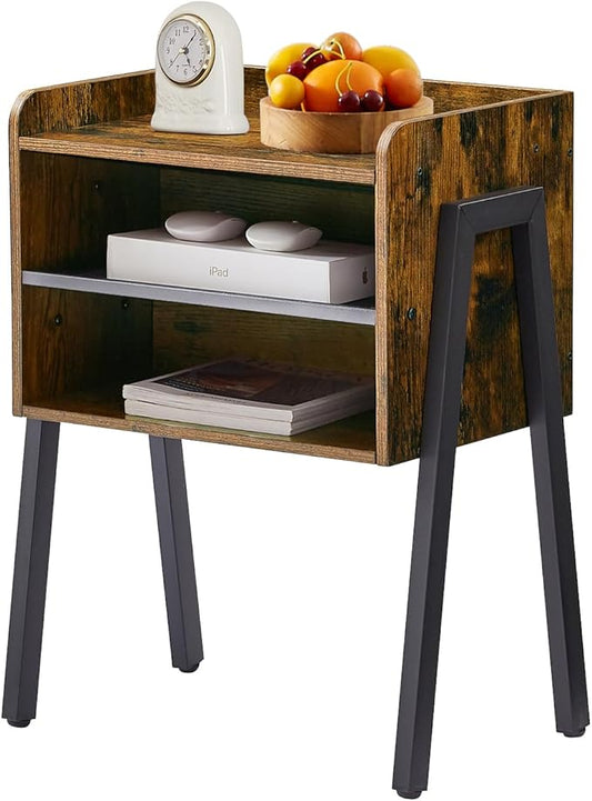 VECELO Stackable Nightstand, End Table Side Table with Open Storage Shelf, Small Night Stand for Bedroom, Living Room