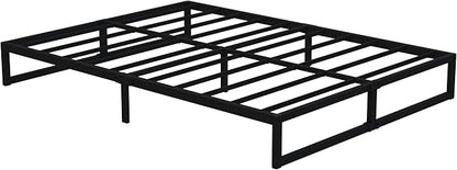 12 Inch Bed Frame Queen Size Heavy Duty Steel Slat Support Metal Platform Queen Bed Frame No Box Spring Needed, Easy Assembly, Black