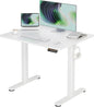 Claiks Electric Height Adjustable Stand Up Desk, 35x20 Inches Sit Stand Desk for Home Office, White Top/White Frame