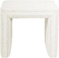 HomePop Modern Channel Tufted Ottoman Home Décor|Ottoman for Living Room & Bedroom - Cream Boucle