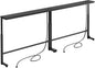 Kitstorack 2-Pack Black Narrow Console Table Behind Couch, Adjustable Height (25"-33") & 2 Power Outlets, Skinny Entryway Sofa Table 5.9" Deep x 79" Long, Split Design for Separate Use