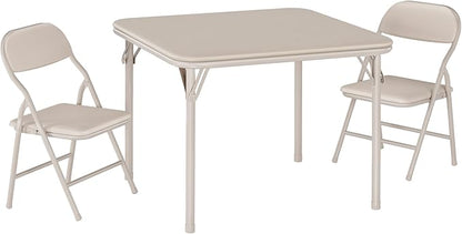 GarveeHome 3-Piece Kids Folding Table and Chairs Set, Toddlers Children's Activity Table and Chairs Set for Dining Room,Daycare,Classrooms