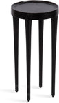 Kate and Laurel Rava Modern Metal Round Drink Table; 10 x 10 x 21; Black; Cast Aluminum Accent Table for Use as Indoor Plant Stand or Living Room Decor Piece
