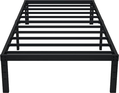 EMODA 14 Inch Twin XL Bed Frames No Box Spring Needed, Heavy Duty XL Twin Metal Platform Bed Frame, Noise Free, Easy Assembly, Black