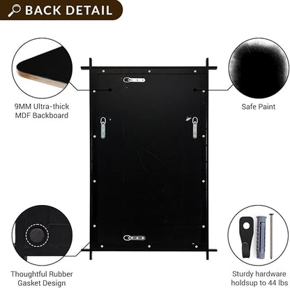 ANDY STAR Black Vintage Bathroom Mirror, 24x36 Inch Cross Corner Mirrors for Bathroom in 1 Inch Stainless Steel Metal Frame Minimalist for Home Decor Wall Mounted Horizontal/Vertical