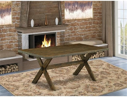 East West Furniture XT777 X-Style Mid-Century Modern Dining Table - a Rectangle Kitchen Table Top with Stylish Legs, 40x72 Inch, Multi-Color