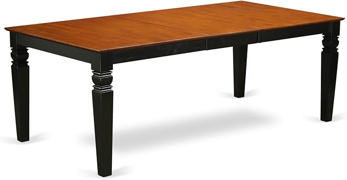 East West Furniture LGKE7-BCH-W 7 Piece Dining Table Set Consist of a Rectangle Dining Room Table with Butterfly Leaf and 6 Wooden Seat Chairs, 42x84 Inch, Black & Cherry