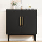 Modern Storage Cabinet, Free Standing Buffet Cabinet, Black Sideboard and Buffet Storage, Wood Accent Furniture for Living Room, Hallway, Entryway, Dining Room, Bedroom (1, Black)